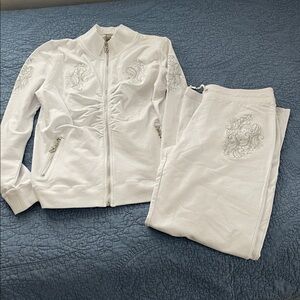 Vintage Vertigo Track Suit,Stretch Knit Pants & Jacket Sz l